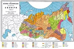 map of Siberia depicting ethnic distributions