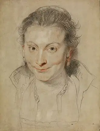 Portrait Drawing of Isabella Brant by Rubens, c. 1621 (British Museum, London)