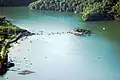 Aerial view of the lake with Tal Barahi Temple