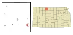 Location within Phillips County and Kansas