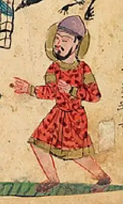Pigeons fly off while still in the net, fol. 76v (detail)