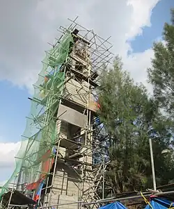 the third belfry, added after the completion of the church's restoration and consecration