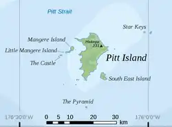 Pitt Island, Flowerpot Bay is located on the north coast