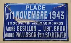 Place du 11 novembre 1943 in Oyonnax.