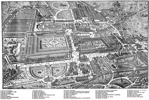Map of the 1910 World's Fair in the Solbosch/Solbos district of Brussels