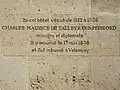 Inscription at the Hôtel de Saint-Florentin
