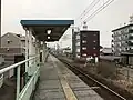 A view of the station platform and track.