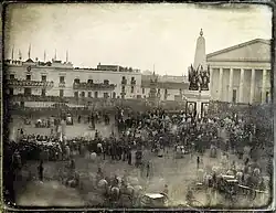 The cathedral (right) in 1854