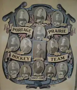 Collage of individual player photos circled around a photo of Gilroy and the team's crest