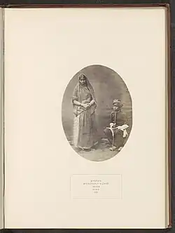 Portrait of a Jain woman and child