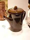 Coffee pot (and matching ware) were designed by Jenkin design in 1977 for use at Bellamy's restaurant at Parliament. (Auckland Museum collection)
