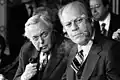 President Gerald Ford and Prime Minister Harold Wilson at the International Economic Summit in Rambouillet, France, 1975