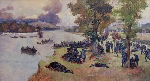 Prijelaz Drine kod Batara by Oton Iveković, (1914-1918)