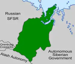 Territory controlled by the provisional government