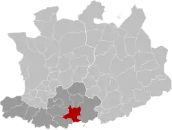 Location of Putte in the province of Antwerp