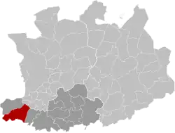 Location of Puurs-Sint-Amands in the province of Antwerp