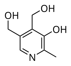 2D representation of the chemical structure of pyridoxine .