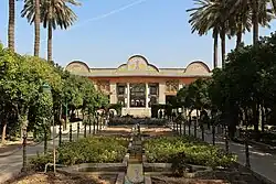 Garden and the building in Spring.