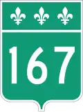 Route 167 marker