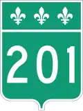 Route 201 marker