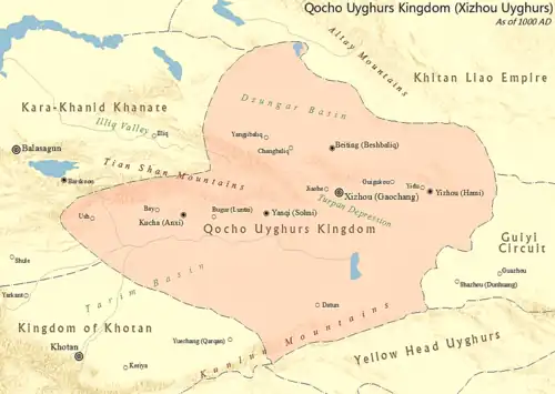 Territory of Qocho c. 1000