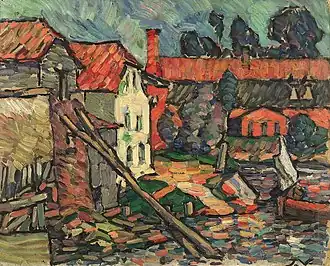 Jaan Vahtra (1882–1947). Räpina mill. 1913. Board, oil.