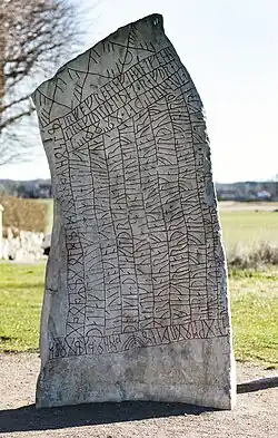 Rök runestone (c. 800 CE), showing ᛟ alongside Younger Futhark runes[43]