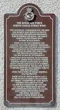 Plaque on front