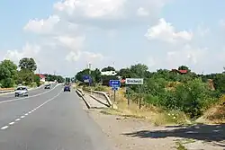 Entrance in Urechești on DN2