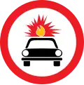 No vehicles carrying explosives
