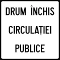 Road closed to public traffic