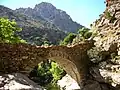 Yiemelia bridge, on the upper reaches of the river Chalaris gorge. Build around 1880, it was part of a larger project to connect the various isolated western Icarian villages by land. The bridge was a gateway to Vrakades and the other westernmost villages.