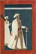 Raja Sidh Sen of Mandi - An Informal Portrait. Mandi workshop, possibly by Khinnu, c. 1700