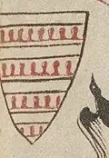 13th-century manuscript image of the same coat of arms