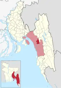 Map of Raozan in Chattogram district