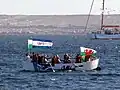 Recreation of the landing of Mimosa sailboat.
