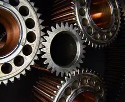 Reduction gears on Pratt & Whitney Canada PT6 gas turbine engine