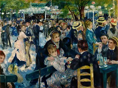 Dance at Le moulin de la Galette, by Pierre-Auguste Renoir, 1876, oil on canvas, height: 131&nbsp;cm, Musée d'Orsay (Paris)