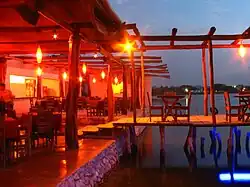 Restaurant on Lake Petén Itza.