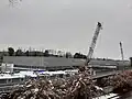 Retention basin under construction in March 2020