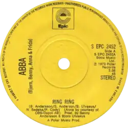 1974 UK remix single label of the English version