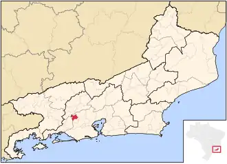 Location of Japeri in the state of Rio de Janeiro
