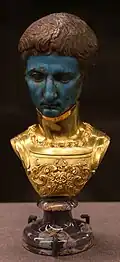 Roman glazed head of Augustus