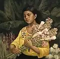 Lewis Bryden painted Rocio in 2007 as a commission for the Chicago Hospital for Women and Children. It is an oil on canvas and is part of the Rostros de Mexico series.