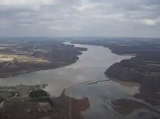 Aerial lake view