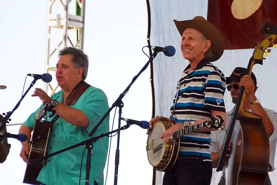 Rodney and Doug Dillard (right) in 2007 at the Huck Finn Jubilee in Ontario, California