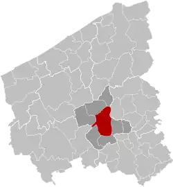 Location of Roeselare in West Flanders