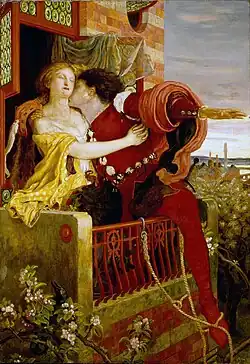 oil painting of a couple on a balcony