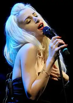Romina Falconi singing at Lucca Comics & Games 2015
