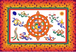 The old flag of Sikkim was purely made up of Buddhist symbols